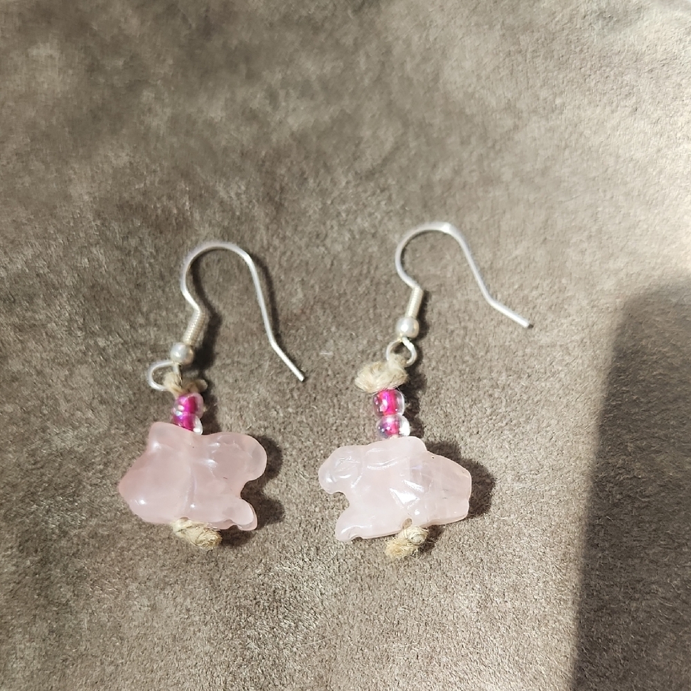 Pink Stone Earrings